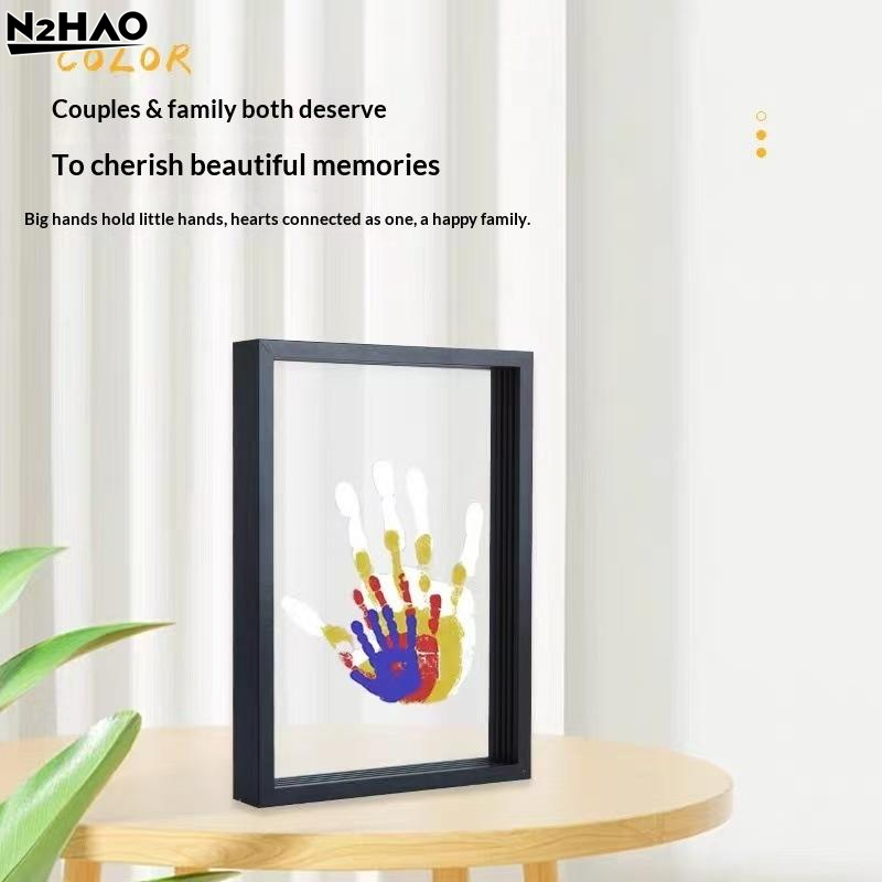 1 세트 가족 손자국 사진 프레임 DIY 나무 프레임  - Engraved Wood Frame 리뷰 및 가격