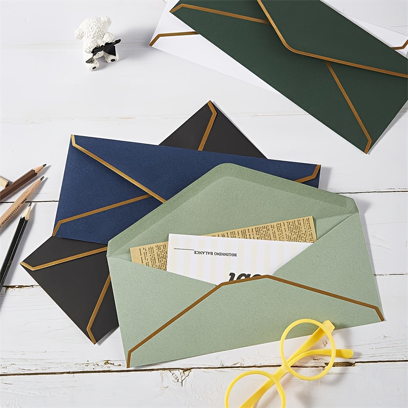 금색 가장자리가 있는 고급 검정색 봉투 10개, 초대장 - Wax Seal Letter Kit 리뷰 및 가격