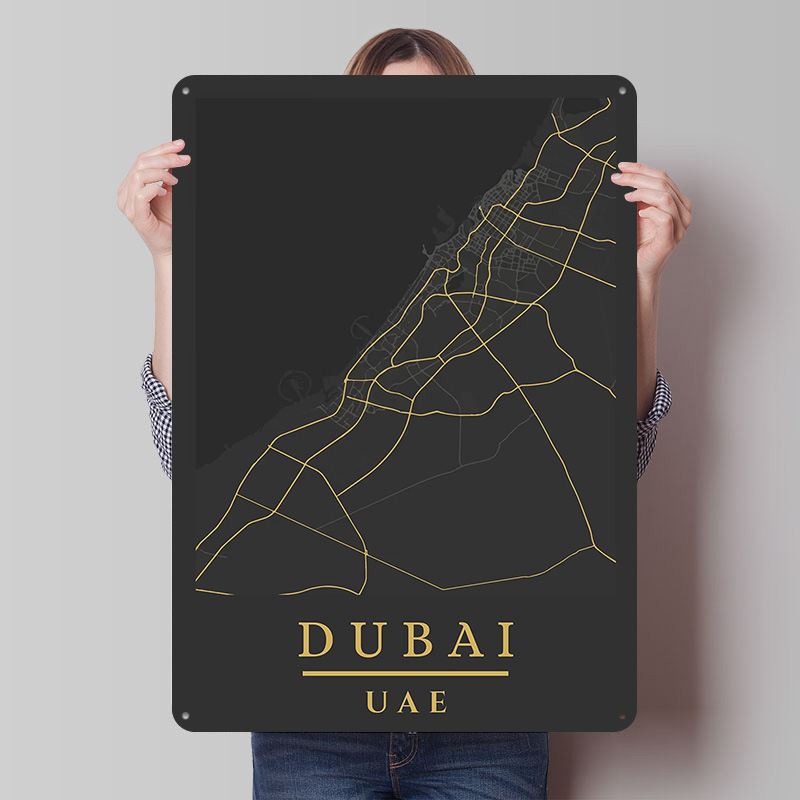 두바이 UAE 지도 아트 프린트 포스터 맞춤형 레트로  - Custom Map Poster 리뷰 및 가격