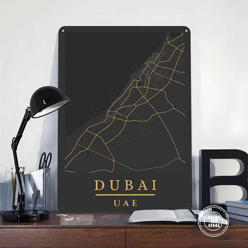 두바이 UAE 지도 아트 프린트 포스터 맞춤형 레트로  - Custom Map Poster 리뷰 및 가격