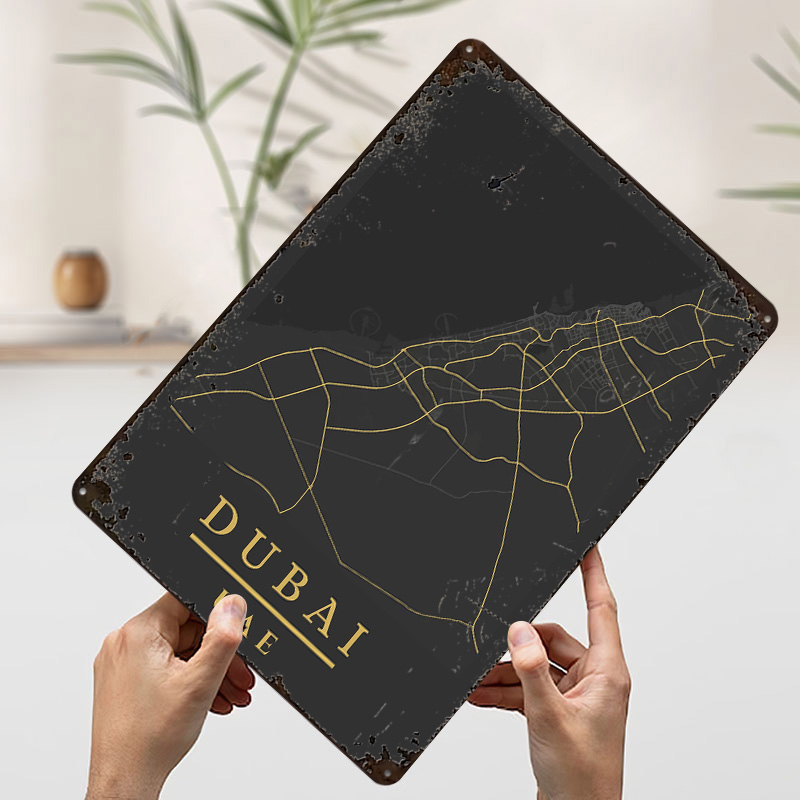 두바이 UAE 지도 아트 프린트 포스터 맞춤형 레트로  - Custom Map Poster 리뷰 및 가격
