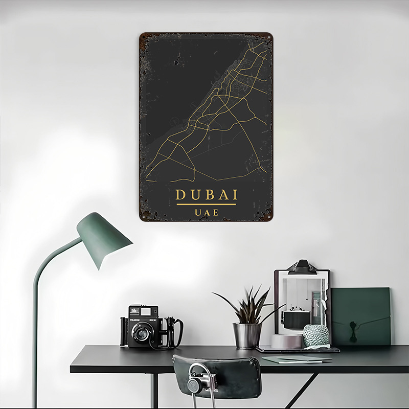 두바이 UAE 지도 아트 프린트 포스터 맞춤형 레트로  - Custom Map Poster 리뷰 및 가격
